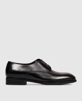 Santoni Чорні шкіряні глянцеві дербі MCJG18597PI5HNTG