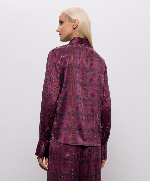 Ermanno Scervino Розовая блуза из шелка с кристаллами D492K363CTWWK изображение 4