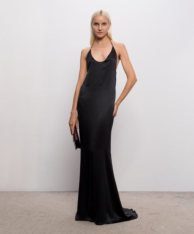 Tom Ford Чорна сукня із шовку з відкритою спиною AB3711FAX1720 зображення 2