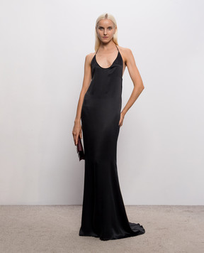 Tom Ford Чорна сукня із шовку з відкритою спиною AB3711FAX1720