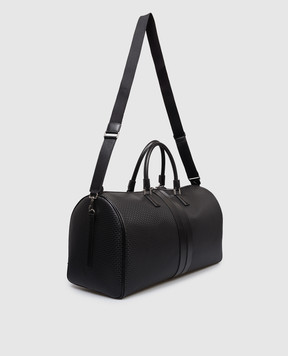 Serapian Черная кожаная дорожная сумка Stepan SRSTSMTR739850ACG2