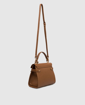 Gianni Notaro Коричнева шкіряна сумка-сетчел DOLLARO 099DOLLAROORO