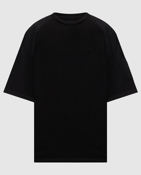 Juun.j Чорна футболка з вишивкою логотипа JC6242P005