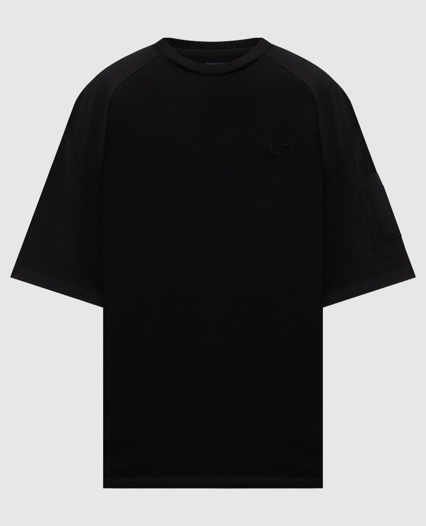 

Черная футболка с вышивкой логотипа, Черный, Футболки