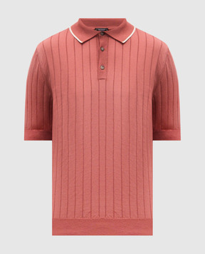 Peserico Червоне поло в рубчик з бавовни R59490F189173R