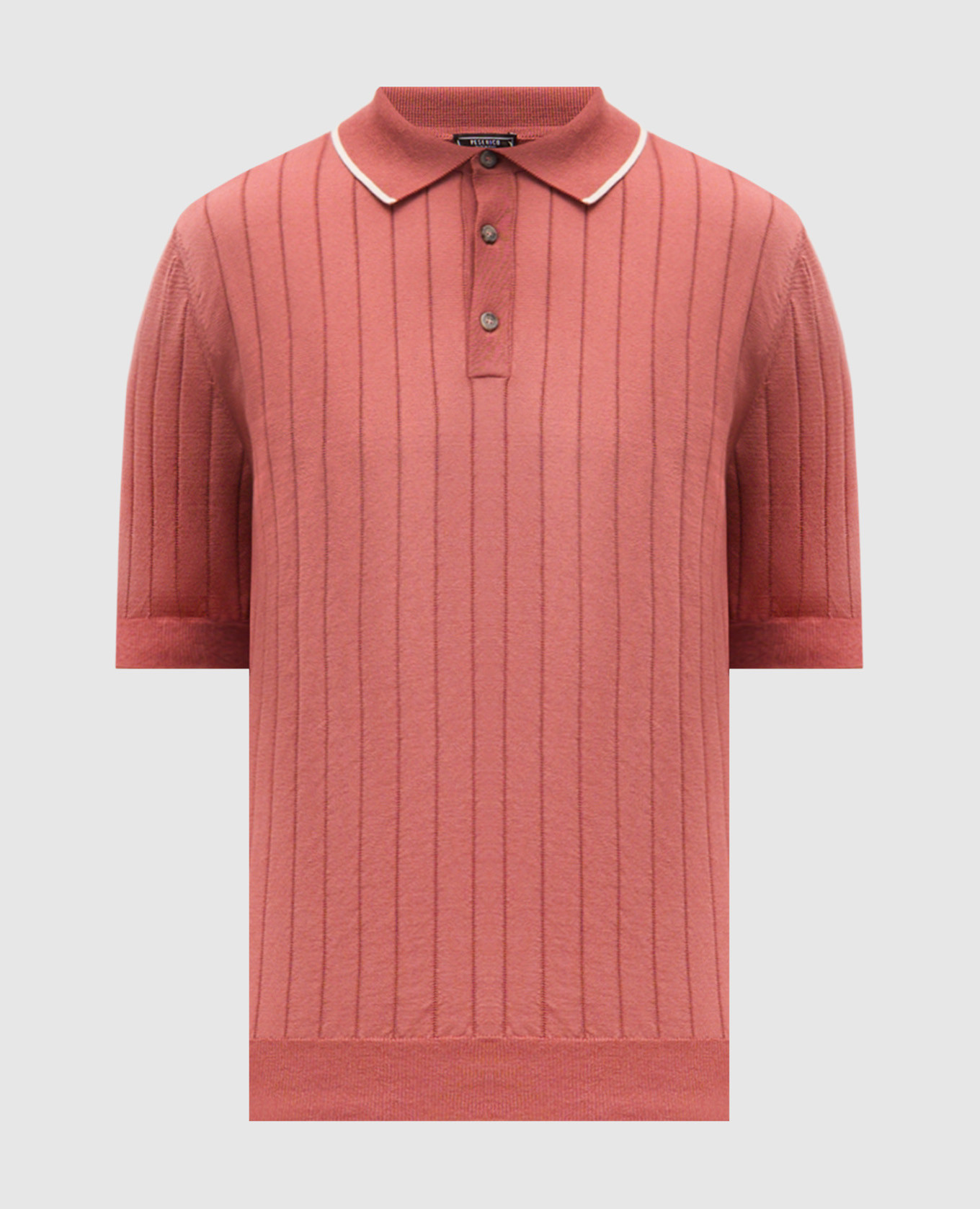 Красное поло в рубчике из хлопка