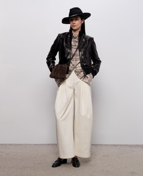 Brunello Cucinelli Черная кожаная куртка MPNMO7483P