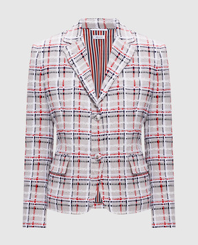 Thom Browne Серый твидовый жакет с шерстью FBC955AF1104