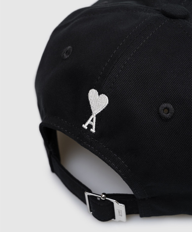 Ami Paris Чорна кепка з вишивкою напису UCP283AW0041w зображення 4