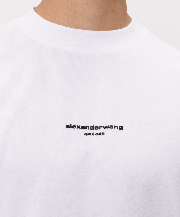 Alexander Wang Белая футболка с вышивкой логотипа UCC3261905 изображение 5