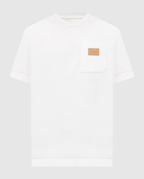 Fendi Футболка цвета айвори с нашивкой логотипа FY0936B05I