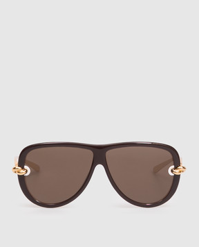 Bottega Veneta Коричневые солнцезащитные очки Knot A002JCVBL80
