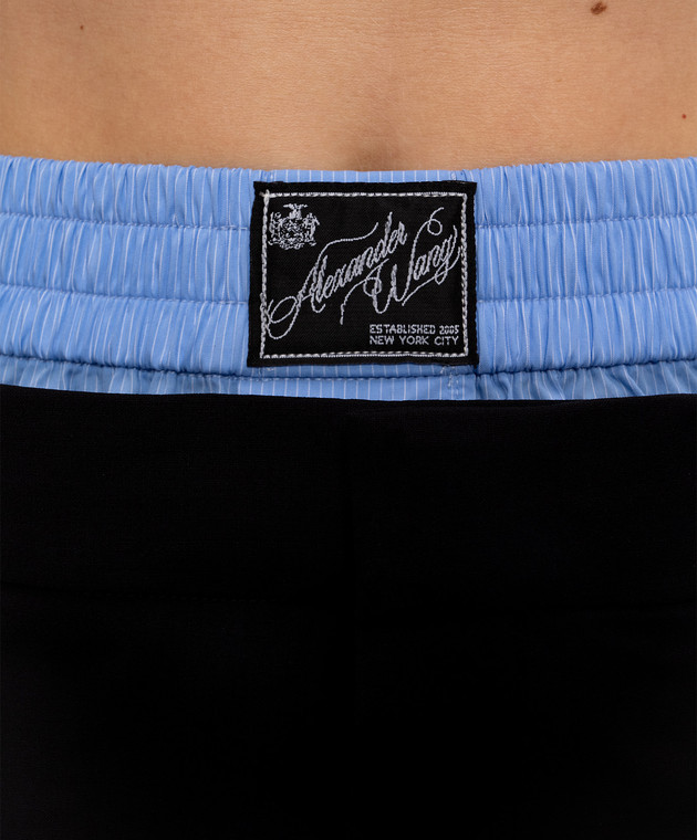 Alexander Wang Черная юбка-шорты с шерстью 1WC2265410 изображение 4
