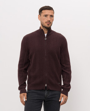 Stefano Ricci Бордовый кардиган из кашемира K606430R30F26317