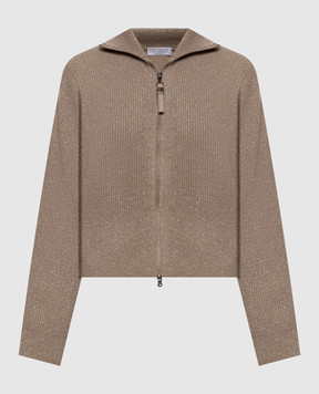 Brunello Cucinelli Коричневый кардиган с кашемиром M1E224716