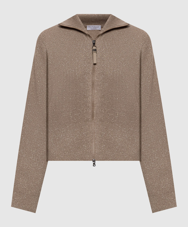 Brunello Cucinelli Коричневый кардиган с кашемиром M1E224716