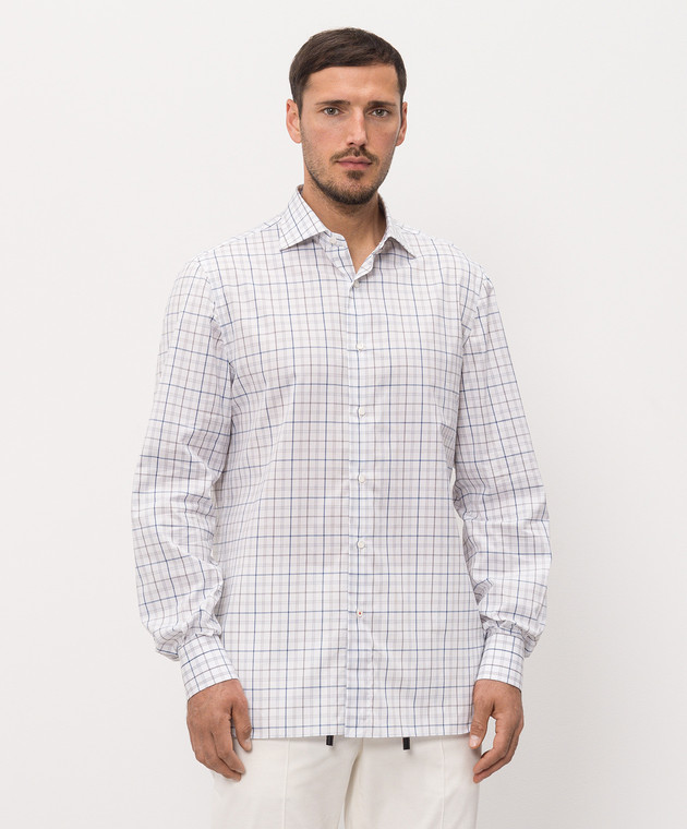 ISAIA Біла сорочка в клітинку IM10TCC1180 зображення 3