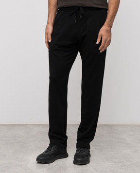 Canali Чорні спортивні штани з вовни MJ02339T0913