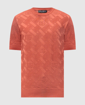 Dolce&Gabbana Футболка із шовку у візерунок GXX03TJBSOC