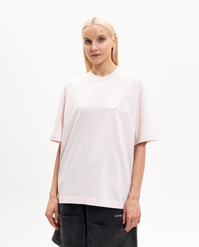 Off-White Рожева футболка з принтом логотипа 44MAA120S26J00U