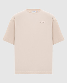 Off-White Бежева футболка Half Arrow 44MAA120S26J008