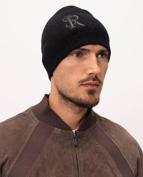 Stefano Ricci Чорна шапка з кашеміру K606040CUFF26305