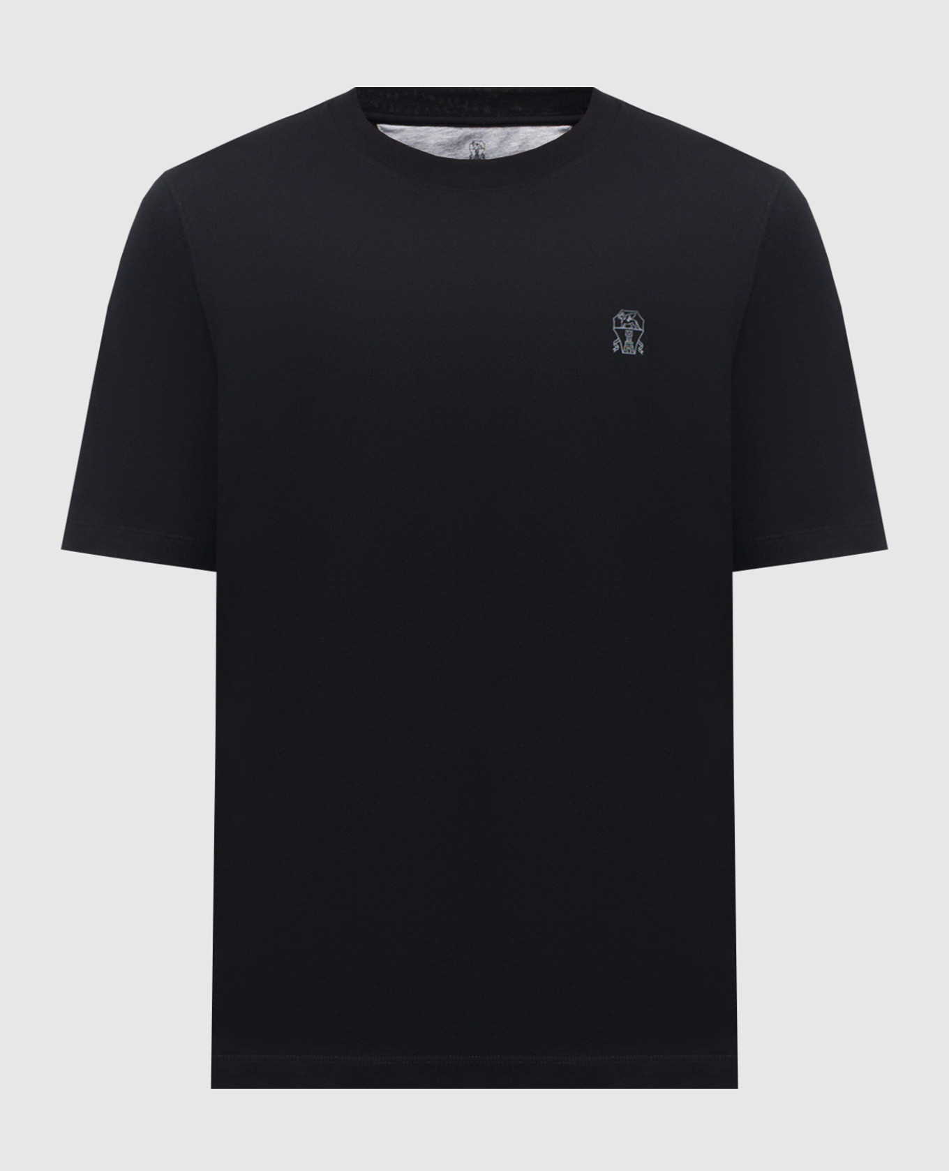Черная футболка с принтом эмблемы