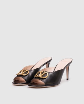 Valentino Чорні шкіряні мюлі VLogo 8W2S0NQ4FLQ