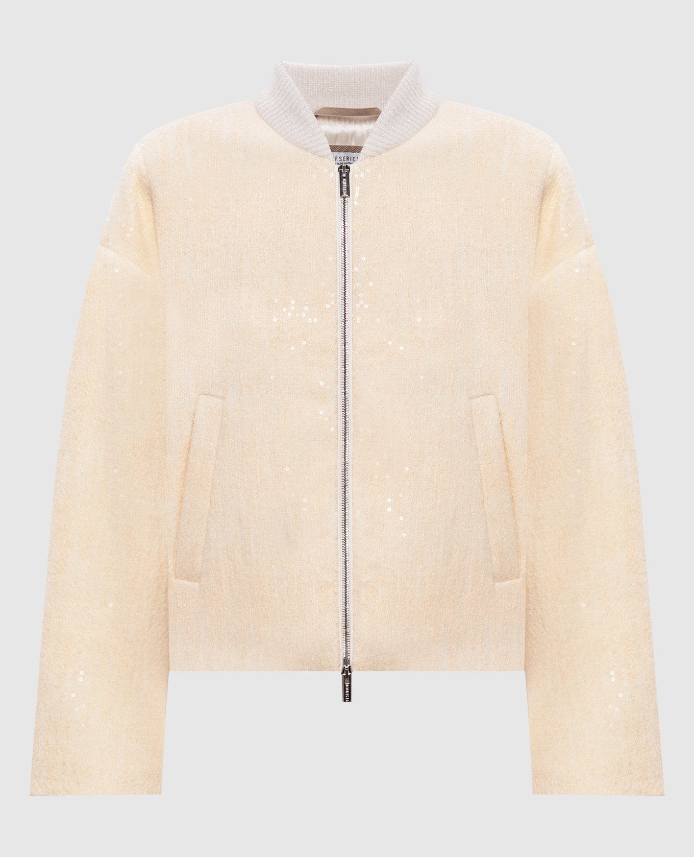 

Бежевый бомбер из шерсти, шелка и кашемира, Бомберы