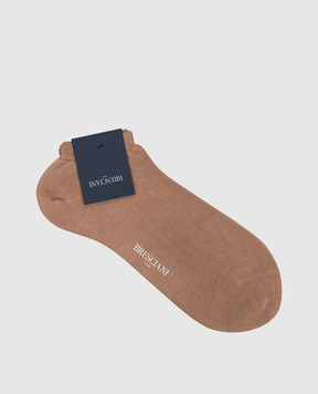 Bresciani Коричневые короткие носки из хлопка MP009RI0006BR