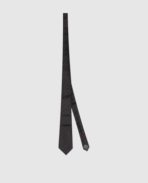 Brunello Cucinelli Черный галстук из шелка в тканом узоре MR8840018