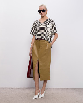 Khaite Бежева футболка Linda в смужку 182691015