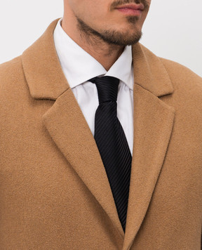 Stefano Ricci Чорна краватка із шовку в смужку CCX56000