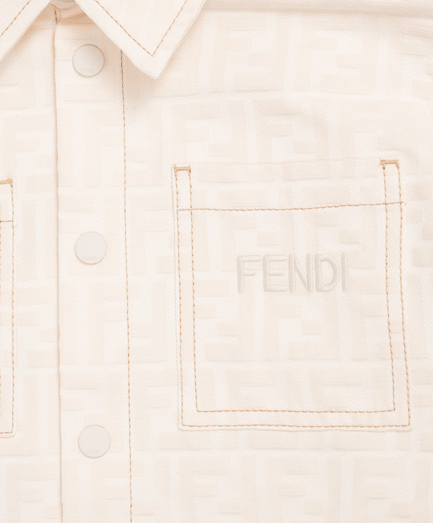 Fendi Дитяча бежева куртка в стилі сорочки JUA280AY8V812+ зображення 3