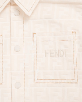 Fendi Дитяча бежева куртка в стилі сорочки JUA280AY8V812+
