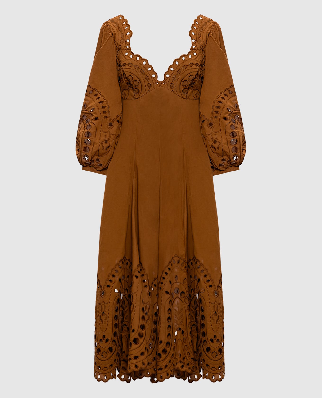 Коричневое платье миди Corbin