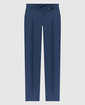 Bertolo Cashmere Сині штани з льону 611625