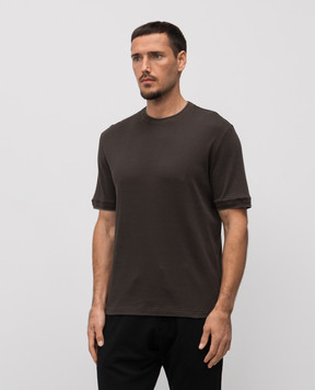Canali Футболка цвета хаки с кашемиром MJ02337T0901
