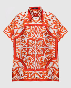 Dolce&Gabbana Блуза из шелка в брендовый принт F5T52TGDDRE