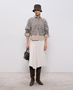 Brunello Cucinelli Бежевая блуза с цепочкой мониль M0091EA105