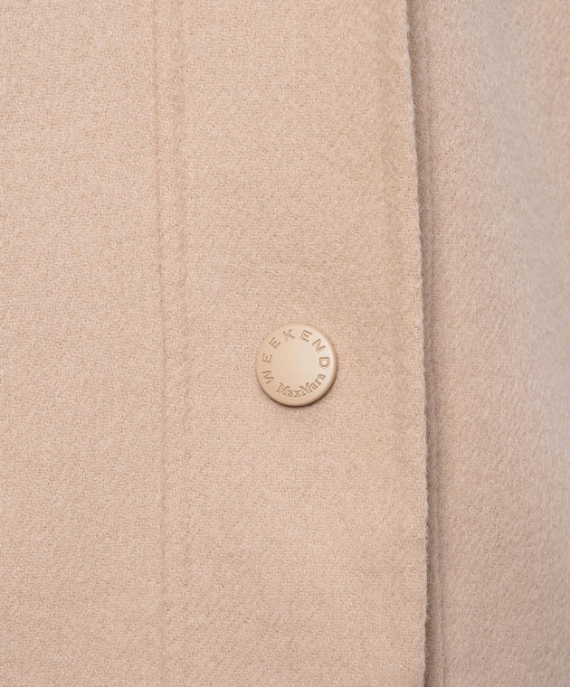 Max Mara Weekend Бежевое укороченное пальто RIDENTE с шерстью WKDRIDENTE изображение 5
