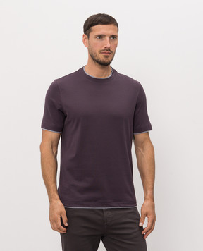 Brunello Cucinelli Фіолетова футболка прямого крою M0B137427