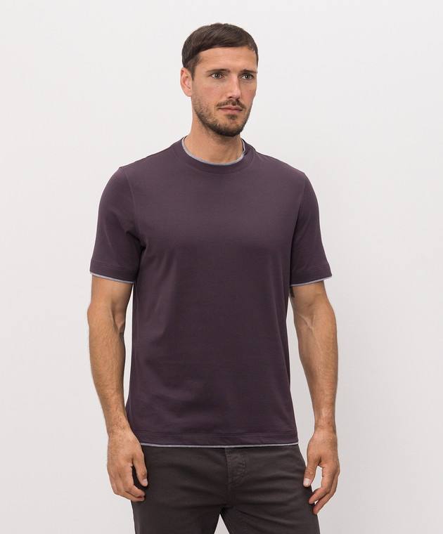 Brunello Cucinelli Фиолетовая футболка прямого кроя M0B137427 изображение 2