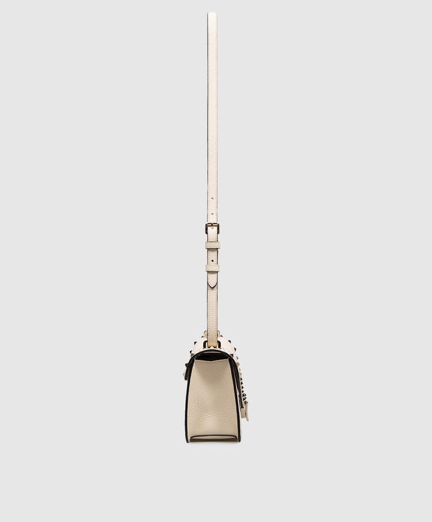 Valentino Кожаная сумка кросс-боди цвета айвори Rockstud 9W2B0T76VSF изображение 4