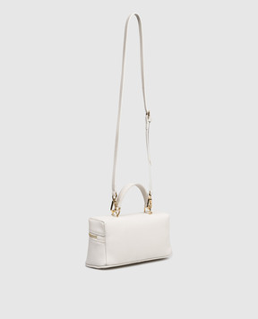 Christian Villa Кожаная сумка кросс-боди цвета айвори 06454