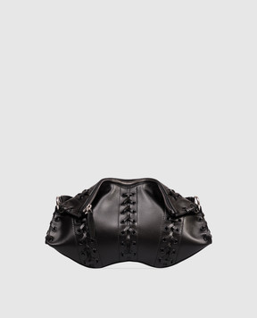 Alexander McQueen Чорна шкіряна сумка Manta 8613741VDB1