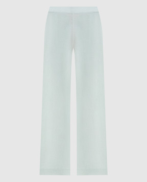 Allude Зеленые спортивные брюки клеш из шерсти и кашемира 26217706