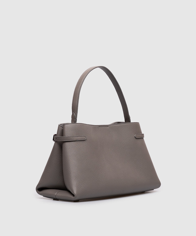 Brunello Cucinelli Сіра шкіряна сумка з логотипом MBDKB2820P зображення 3