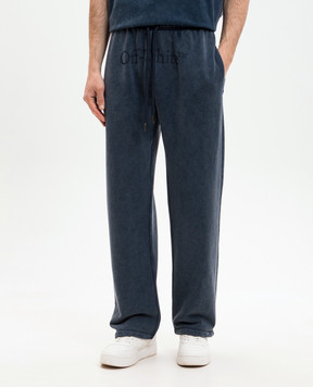 Off-White Синие спортивные брюки с принтом логотипа 44MCH05AS26F003