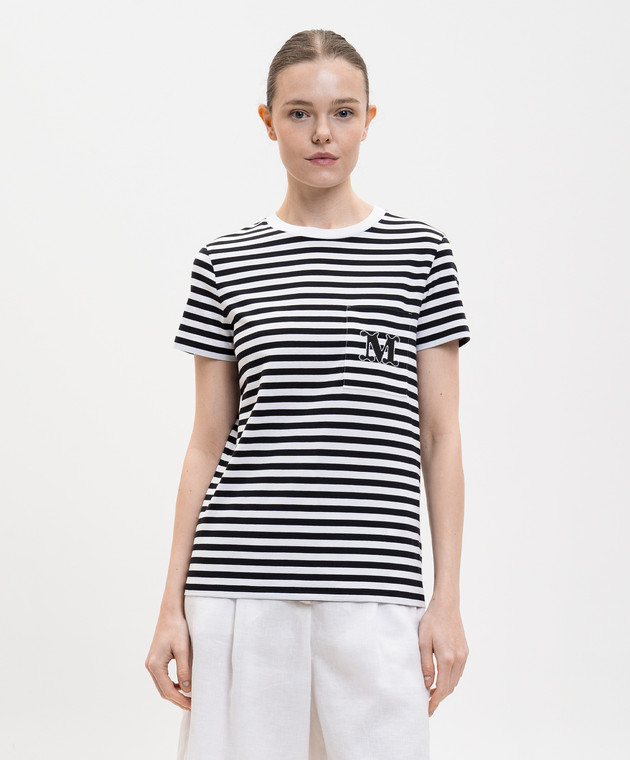 Max Mara Белая футболка OBOLI в полоску MXMOBOLI изображение 3